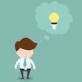 Businessman with light bulb over his head. Royalty Free Stock Photo