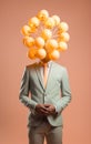 Businessman with light bulbs instead of his head. Royalty Free Stock Photo