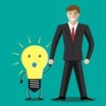 Businessman with lightbulb baby Royalty Free Stock Photo
