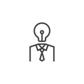 Businessman with lightbulb head line icon