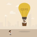 Businessman on lightbulb idea