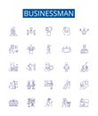 Businessman line icons signs set. Design collection of Entrepreneur, Professional, Executive, Investor, Worker, Mogul