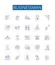 Businessman line icons signs set. Design collection of Entrepreneur, Professional, Executive, Investor, Worker, Mogul