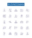 Businessman line icons signs set. Design collection of Entrepreneur, Professional, Executive, Investor, Worker, Mogul