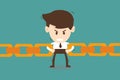 Businessman link chain together - Business concept