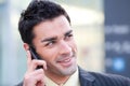 Businessman listening at phone