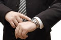 Businessman look his watch Royalty Free Stock Photo