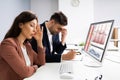 Businessman Looking At Audit Data And Financial Loss Royalty Free Stock Photo