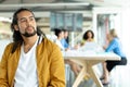 Businessman looking away at conference room in a modern office Royalty Free Stock Photo