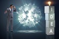 The businessman looking for bright ideas Royalty Free Stock Photo