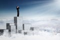 Businessman looking at sky with binoculars Royalty Free Stock Photo