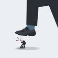 Businessman looking up want to be stepped on vector illustration. Under pressure in career or business concept Royalty Free Stock Photo