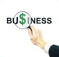 Businessman looks at a dollar sign Royalty Free Stock Photo