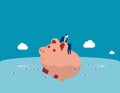 Businessman loss of savings. Concept business vector illustration, Sad, Risk, Problem