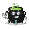 Businessman magic cauldron character cartoon