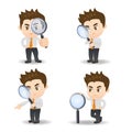 Businessman with magnify glass Royalty Free Stock Photo