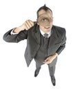 Businessman with magnifying glass