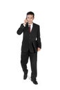 Businessman make phone call walking Royalty Free Stock Photo