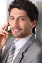 Businessman making call using mobile Royalty Free Stock Photo