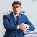 Businessman making copies in copying machine Royalty Free Stock Photo