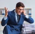 Businessman making copies in copying machine Royalty Free Stock Photo