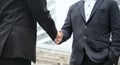 Businessman making handshake agreement. concept cooperation