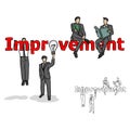 Businessman making improvement vector illustration sketch doodle