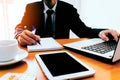 Businessman making notes on the paper Royalty Free Stock Photo