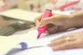 Businessman making notes on the paper