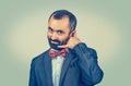 Businessman making showing call me gesture Royalty Free Stock Photo