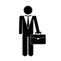 Businessman man briefcase pictogram icon isolated graphic Royalty Free Stock Photo