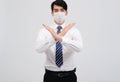 Businessman man wearing protective mask against cold flu virus bacteria infection pollution Royalty Free Stock Photo