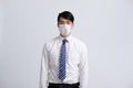 Businessman man wearing protective mask against cold flu virus bacteria infection pollution Royalty Free Stock Photo