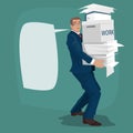 Businessman or manager carries working papers