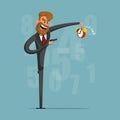 Businessman or manager of killing time with a pistol. Vector illustrations