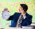 Businessman with many conflicting priorities in time management