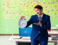 Businessman with many conflicting priorities in time management