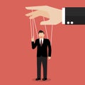 Businessman marionette on ropes