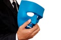 Businessman and mask. Royalty Free Stock Photo
