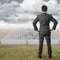 Businessman and maze Royalty Free Stock Photo