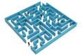 Businessman with a maze success challenge concept. 3D illustration.