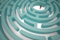 Businessman with a maze success challenge concept. 3D illustration.