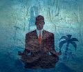 Businessman meditation illustration