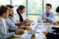 Female company employees and men meeting in the meeting room Talking with a smiling face