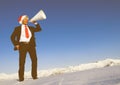 Businessman Megaphone Holiday Season Concept Royalty Free Stock Photo