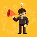 Businessman with a megaphone