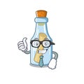 Businessman message in bottle on the cartoon