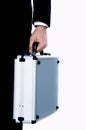 Businessman with metal suitcase Royalty Free Stock Photo