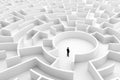 Businessman in the middle of the maze. Challenge concepts