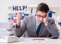 The businessman missing deadlines due to excessive work Royalty Free Stock Photo